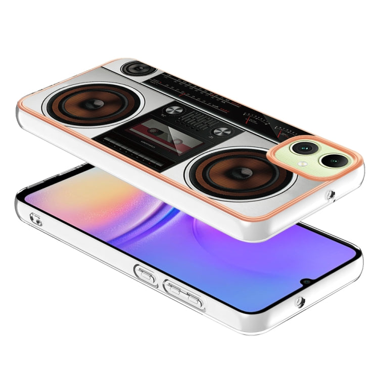 Electroplating Marble Dual-side IMD Phone case for Samsung Galaxy A05, showcasing its stylish design and protective features.